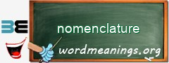 WordMeaning blackboard for nomenclature